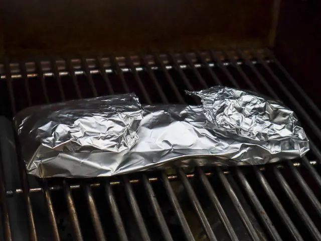 haddock being grilled in tinfoil